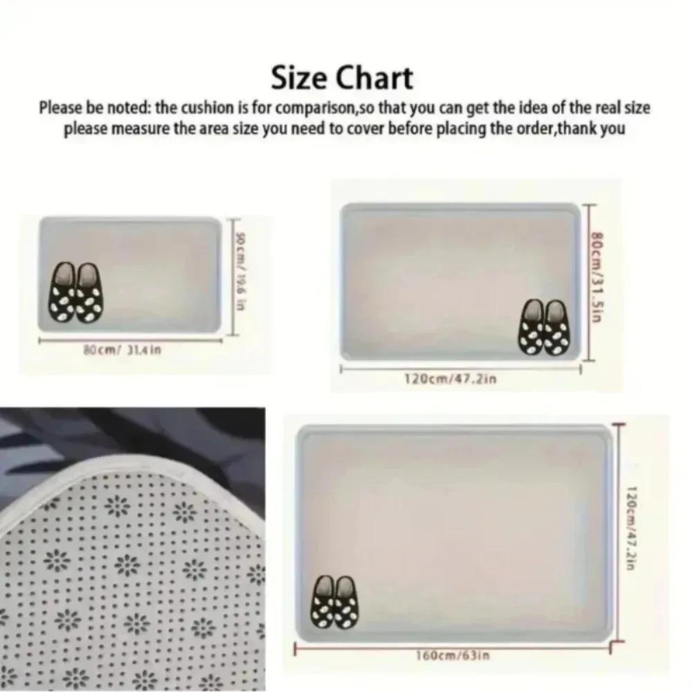 Welcome Floral Doormat Green Grass Pattern Entrance Mat Non-Slip Washable Outdoor Rug for Home Front Door Garden Decor