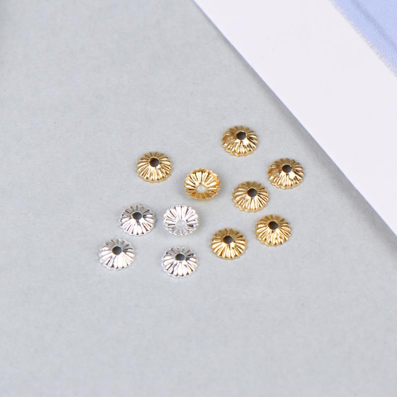 400Pcs 4Mm Flower Socket Bead Hat Accessories For Diy Bracelet Jewelry Findings Hollow Spacer Beads Handmade Material
