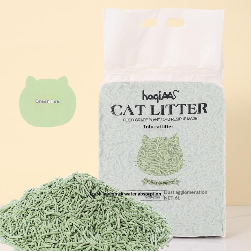 Originální rostlinná tofu kočkolit 6L Zelený čaj Směs rostlinné kočkolity Rychle hrudkující Potřeby pro domácí mazlíčky