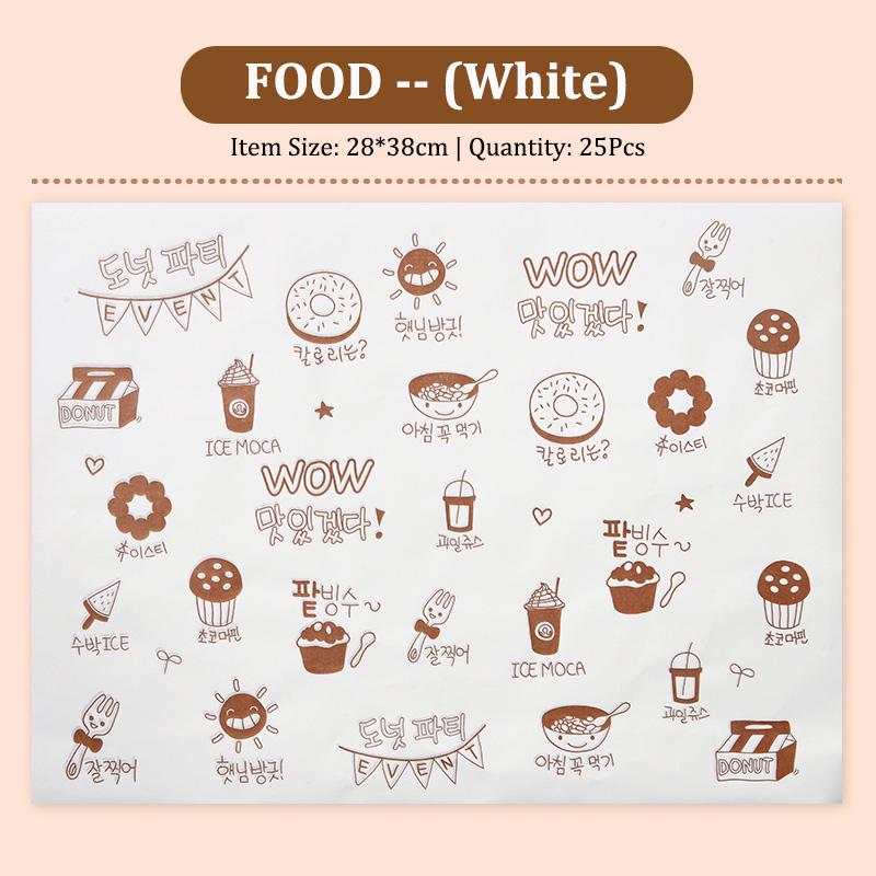 25 Pezzi Carta Cerata per Gastronomia per Cibo, Fogli per Cesti Cibo Picnic, Fogli Cerati per Avvolgere Gastronomia Resistenti al Grasso, 11 x 15 Pollici