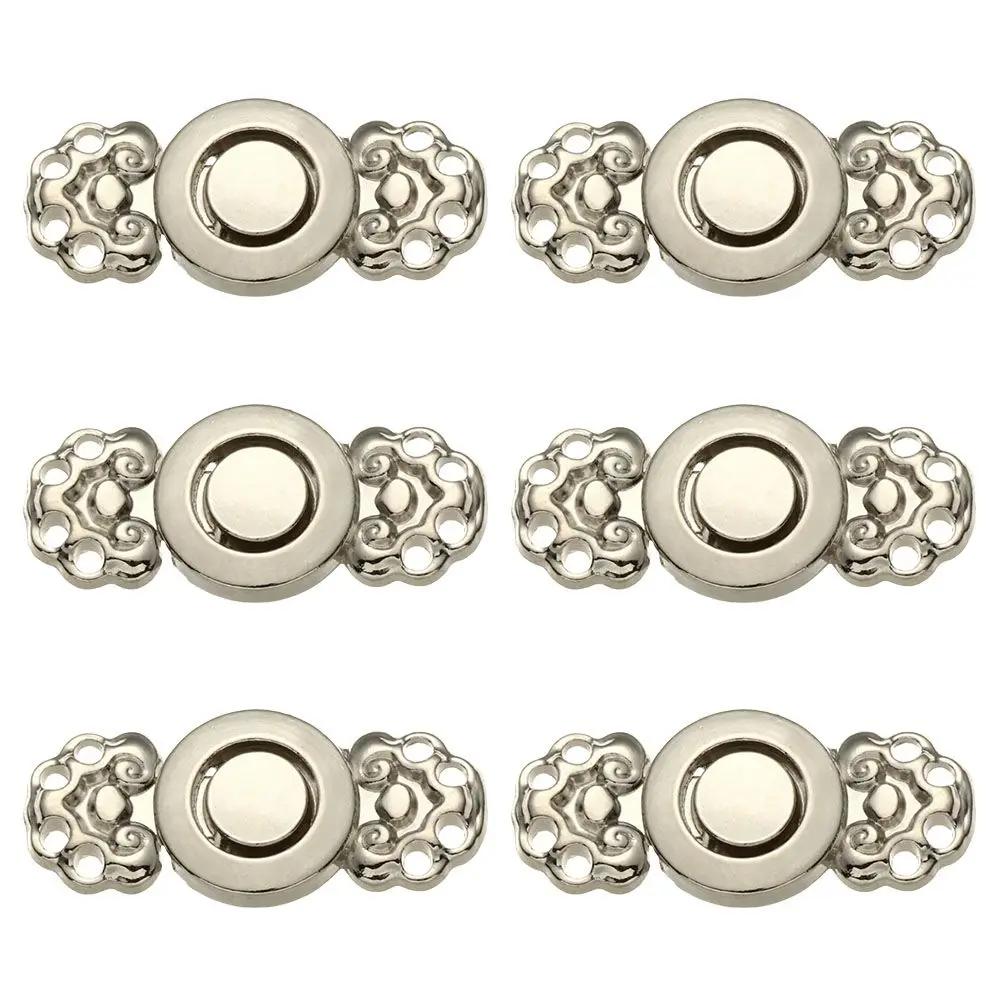 6 Stück Retro Schalspange Strickjacke Verbindungsverschluss Metallknöpfe Umhang Umhangverschluss Cheongsam Schnalle