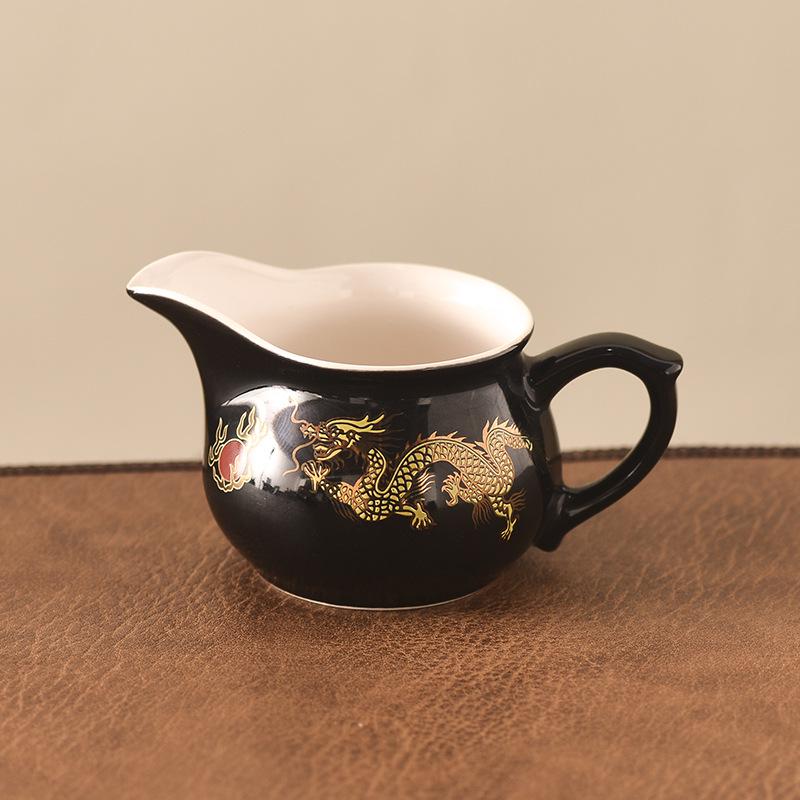 Retro Ceramic Gongfu Tea Set: Teacups, Pitcher, Gaiwan