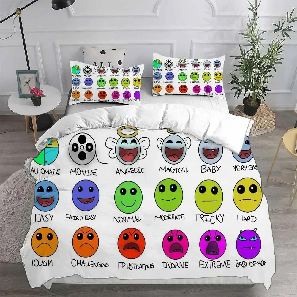 3D Geometry Dash Bedding Sets Comforter Quilt Bed Cover Duvet Cover Pillow Case Sets Bedroom Decoration Home Textiles