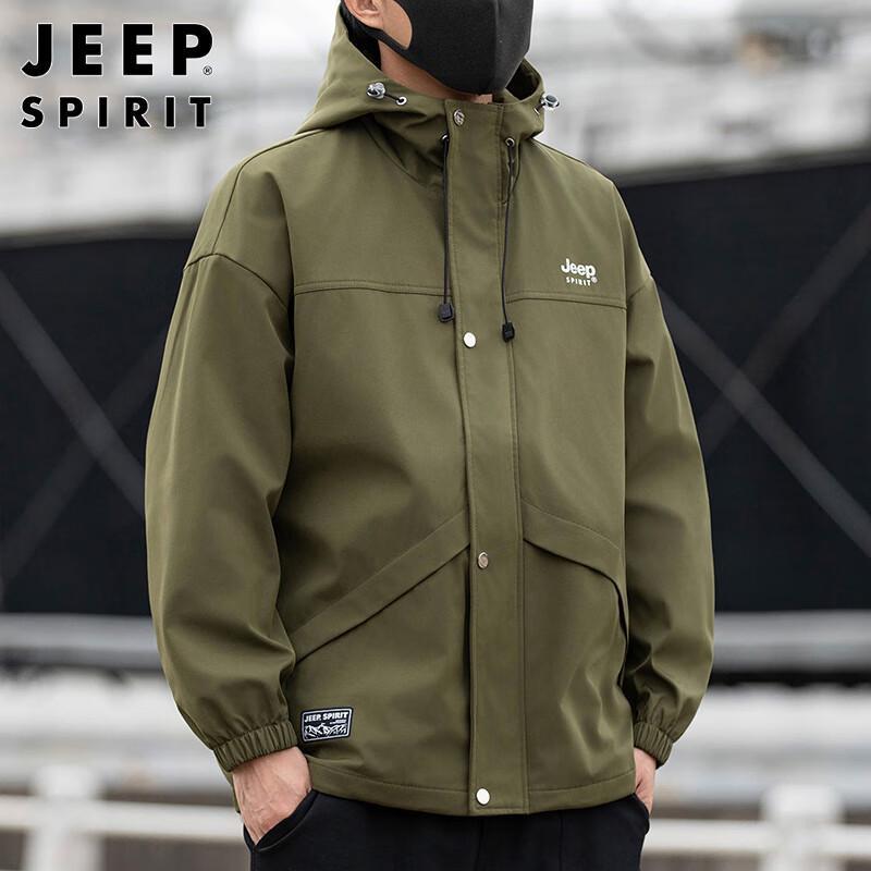 

JEEP SPIRIT Men s Hooded Windproof Workwear Jacket L