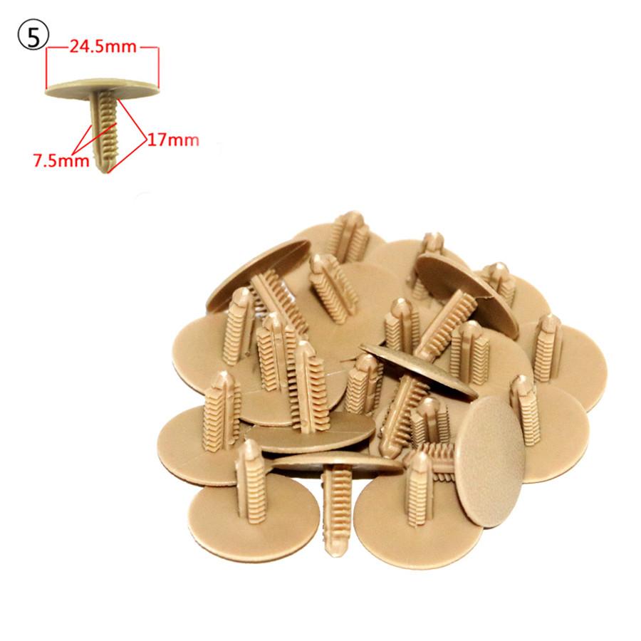 100 ks Smíšené Plastové Klipy Blatníku Auta Dveřní Nýty Zatlačovací Spojky Univerzální