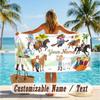 Custom Text Beach Towel, Soft Absorbent Swimming Multi-use TowelBibi & Tina