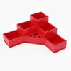 Red Bathroom Organizer for Cosmetics and Toothbrushes, 5 Compartments, 4 Holes