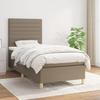 Maison Exclusive - Slatted Bed Base with Taupe Mattress 90x200 Cm Fabric