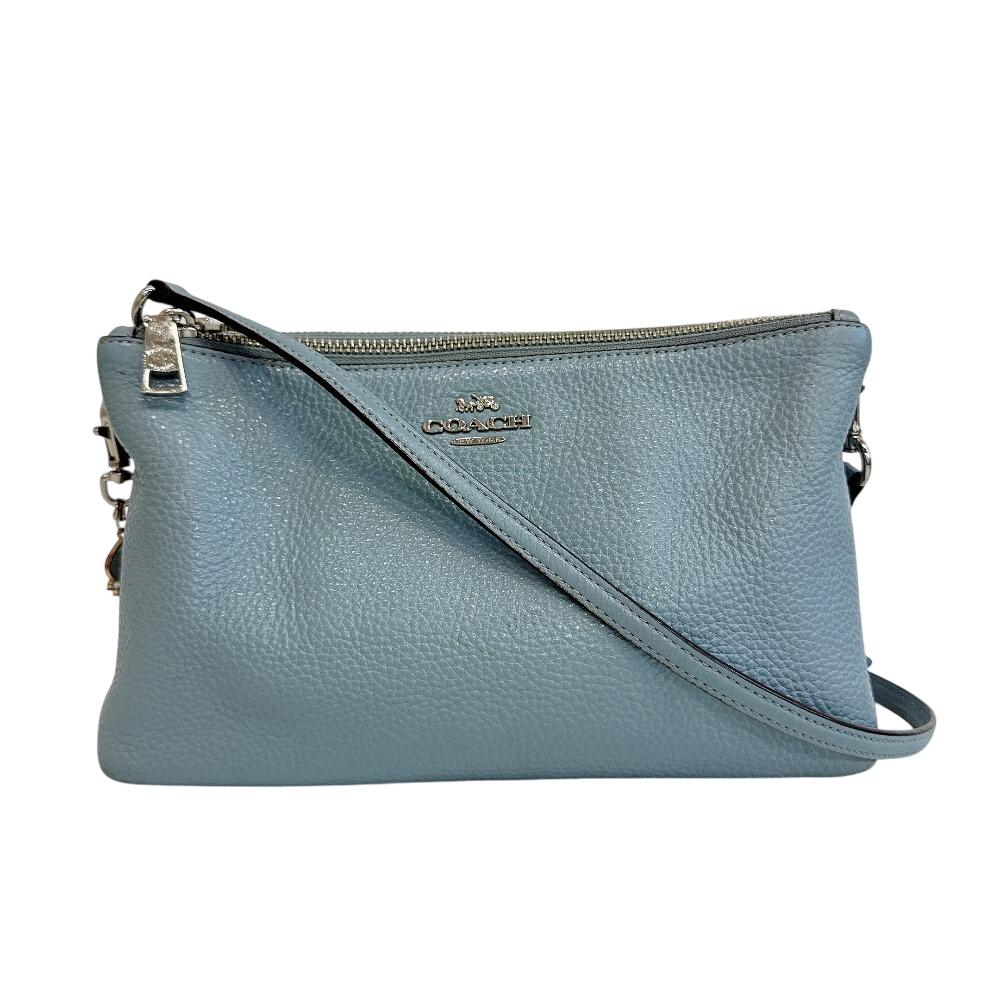 COACH F34265 Double Pocket Pochette PVC Shoulder Bag blue PVC Used