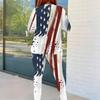 Women Plus Size White Round Neck Long Sleeve Printed Top And Fitted Pants Two Piece Set