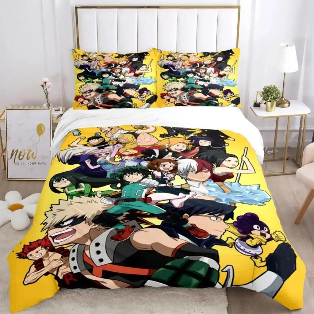 Fashion My Hero 3D Anime Print Three Piece Bedding Collection Fashion Boys Or Adults For Beds Quilt Covers Pillowcases Bedding Collection Gift