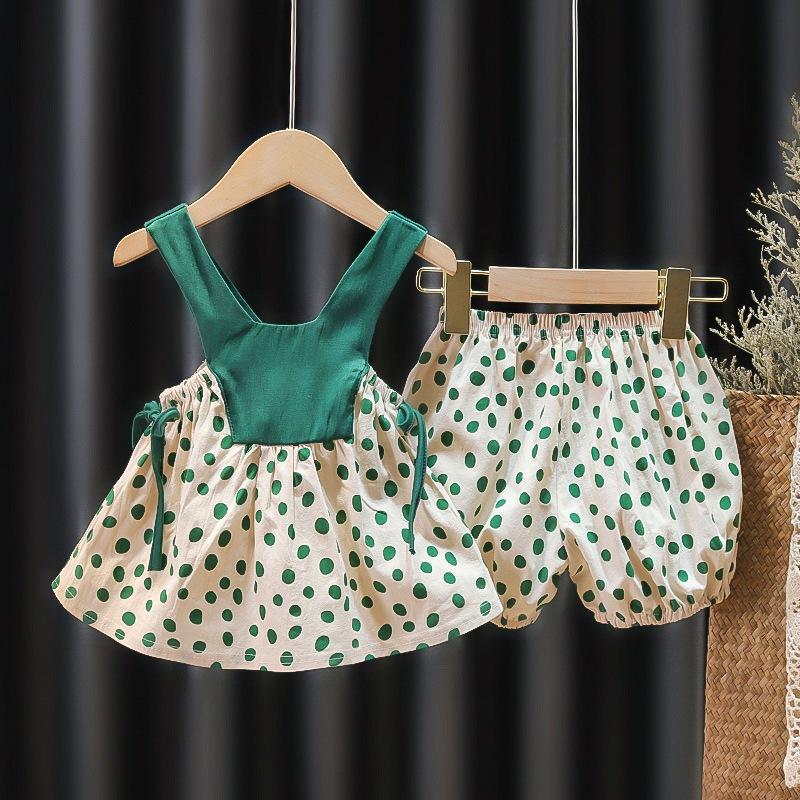 Suspender Polka Dot Top And Shorts 