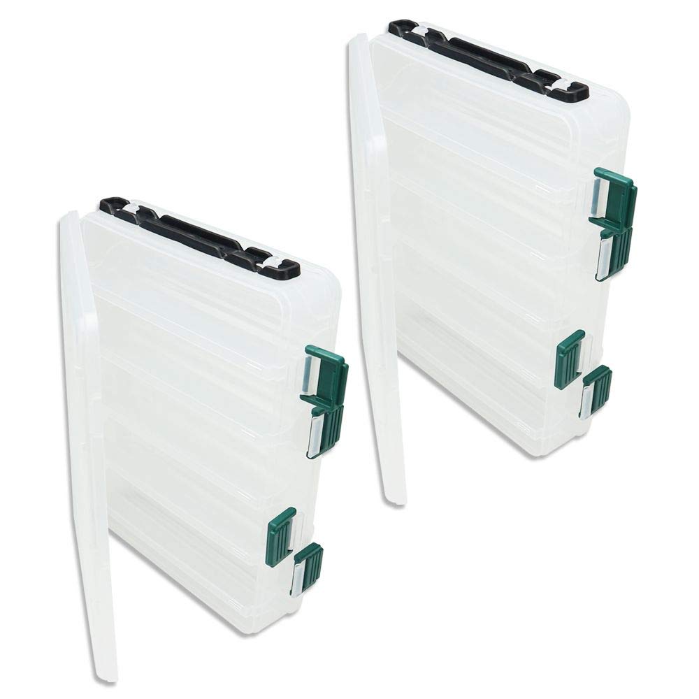 

AINetJP Tackle Box, Lure Storage Case for Fishing Tackle, Storage, and Transport (Set of 2, Clear)