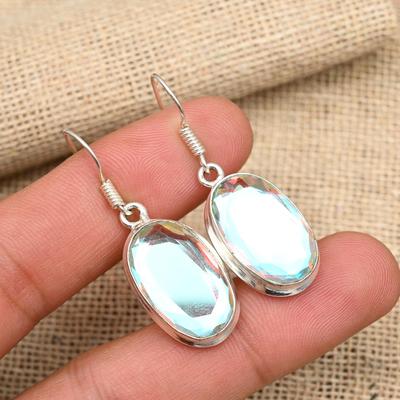 Gioielli con orecchini in argento sterling 925 fatti a mano con pietra preziosa topazio mistico per il Ringraziamento