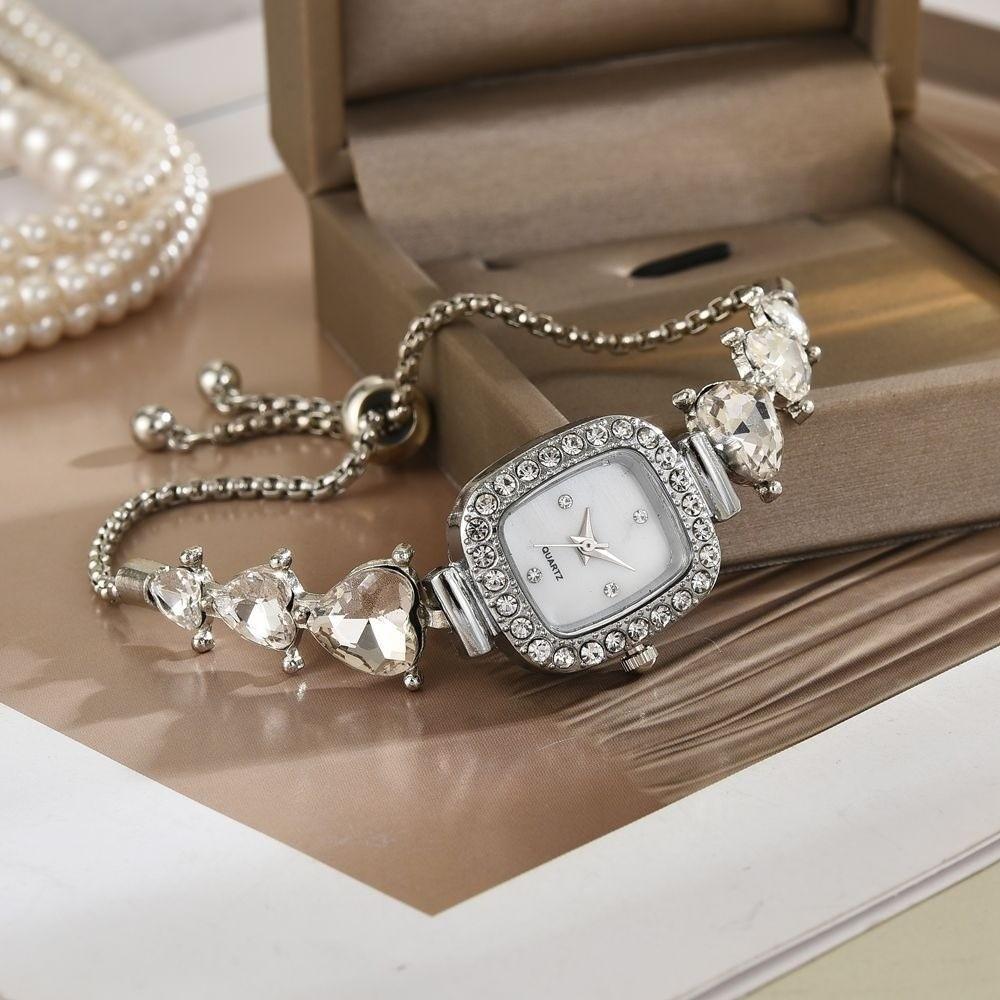 Heart-shaped Women's Bracelet Watches Precise Quartz Watch Diamond-studded Watches  Birthday Gift