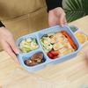 4Pcs Divided Lunch Box 4-Compartment Snack Container with Lid BPA-Free Reusable Stackable Meal Prep Box for Work Travel Picnic