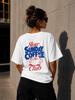 Slow Sunday Coffee Club T-Shirt, Retro Kaffee Liebhaber Grafik Shirt, Rückendruck