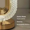 New Elegant, Modern, and Luxurious Oval Crystal Table Lamp - Stylish Rechargeable Night Light for Bedroom and Living Room - Crea
