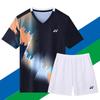 Men Women Badminton Sport Set Quick Dry Breathable Short Sleeve Shirt Shorts Skirt Athletic Training Outfit