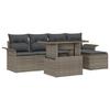 VidaXL 6-Piece Garden Sofa Set with Grey Cushions In Poly Rattan 3348265