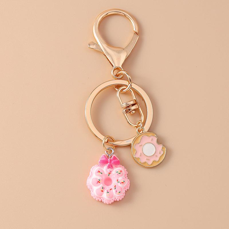 Cute Enamel Simulation Food Fruit Keychan Lemon Strawberry Key Ring for Women Girls Handbag Pendant DIY Jewelry Gift