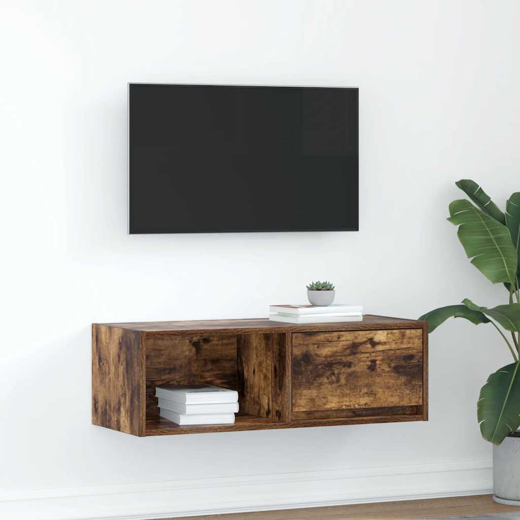 TV Cabinet Smoked Oak 80 x 31 x 25.5 cm Particleboard