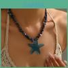 Bohemian Natural Gemstone Star Pendant Necklace For Women Summer Beach Style