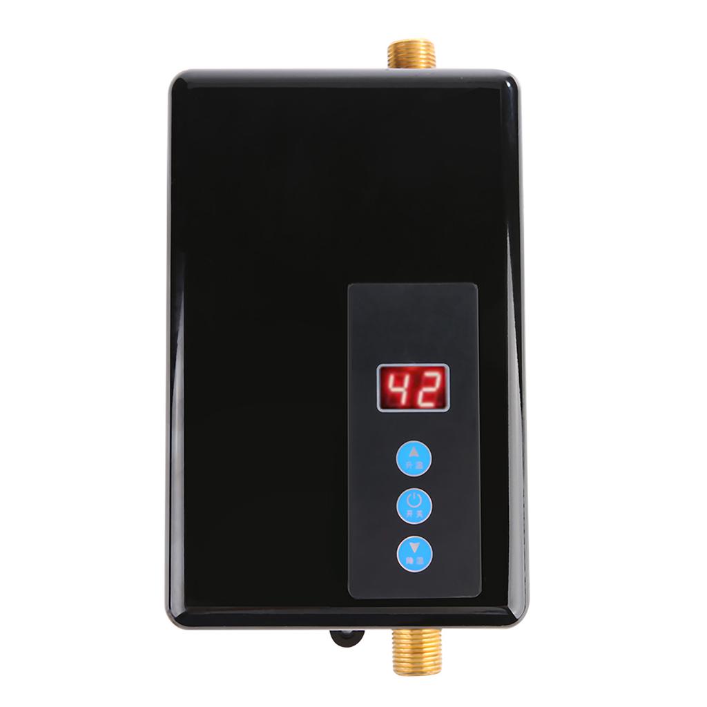 220V 5.5KW Mini Instant Electric Water Heater Tankless Shower Hot Water System Kitchen Black