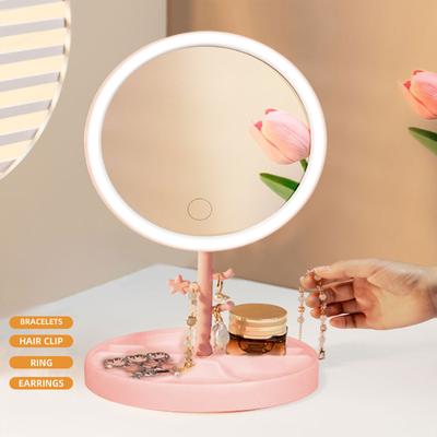 Led Makeup Mirror With Stand Design Charging Bench Makeup Mirror Ins Girls Makeup Mirror Small Portable Mirror