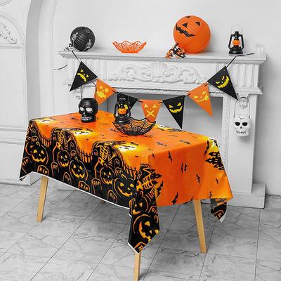 Halloween Decoration Tablecloth Pumpkin Spider Web Bat Plastic Table Cover Festival Party Home Table Decoration Supplies  Decor