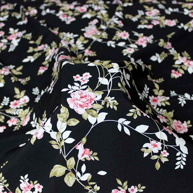 100x150cm Vintage Small Floral Print  Fabric Pastoral Style Thin Chiffon Polyester Sewing Dress Shirt Pajamas Handmade Crafts