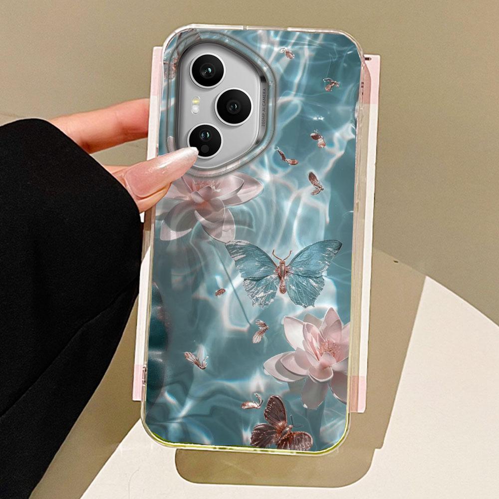 

Water Texture Butterfly Flower Phone Case for Honor 400 200 90Smart Pro Magic7 6 5 70 Lite X9a X9c X9b X8b X8a X8c X7c X6c Cover Honor 200 белый