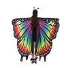 Halloween Costume for Adult Women Butterfly Wing Fairy Shawl with Antenna Headband Soft Lace Mask Cosplay Dress Up