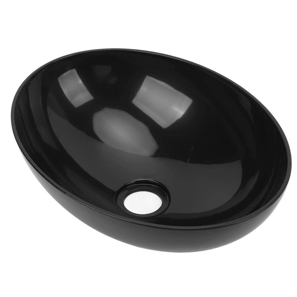 RV Oval Sink 15.72x11.37x5.59in Acrylic Kitchen Hand Wash Bowl Sink with 50mm Drain Outlet for Boat Yacht Motorhome