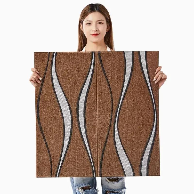 1Pcs 70*70cm Ceiling Wallpaper 3D Brick Waterproof Wall Stickers Foam Wall Paper Self-Adhesive Home Decor
