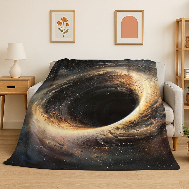 Dream Universe Galaxy Space Stars Black Hole Milky Way Flannel Blanket Soft Throw Blanket for Bedroom Living Room Bed Picnic Nap