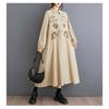 Plus Size Splicing Casual Simple Printed Sweetheart Long Sleeve Dresses