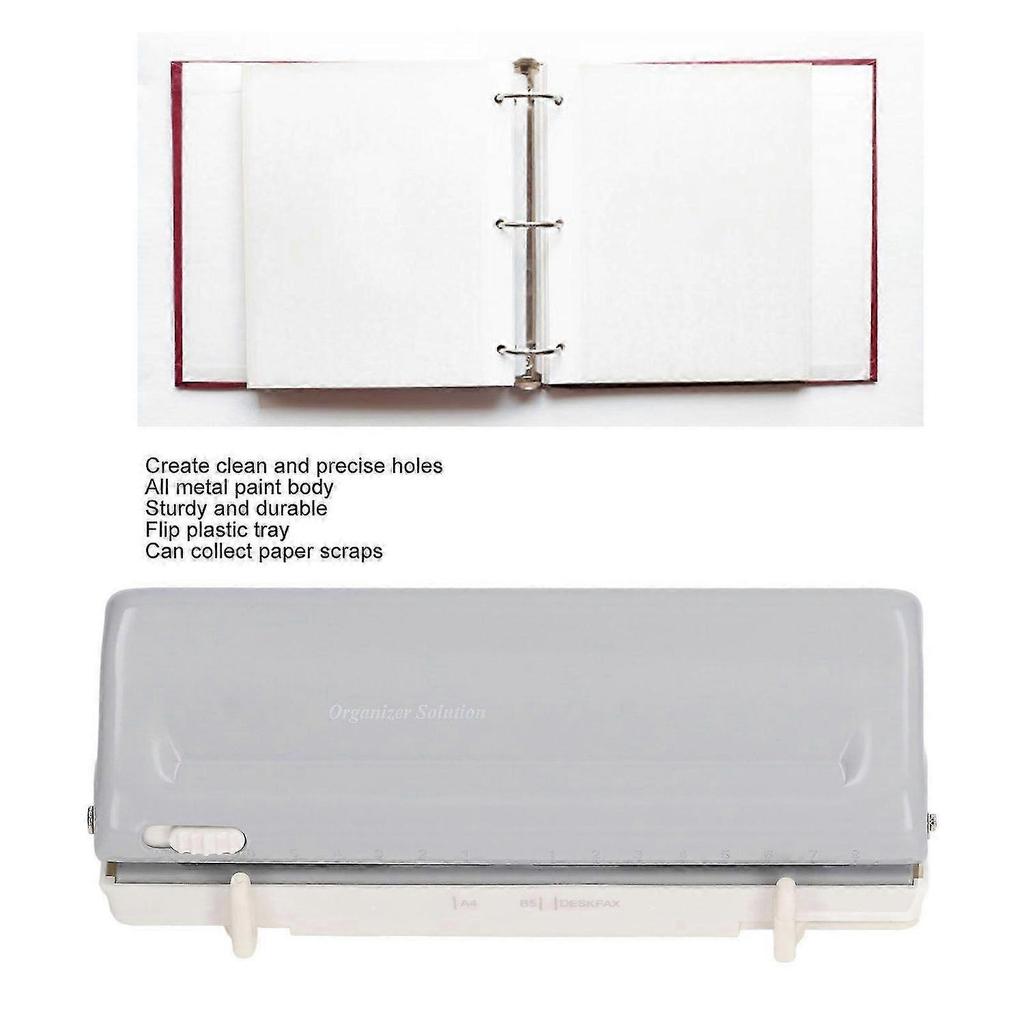 2025 Latest Model 6 Hole Paper Puncher 10 Sheet Capacity Adjustable Center