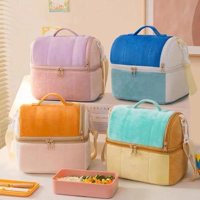 Large-capacity Portable Aluminum Foil Thickened Insulated Lunch Box Multi-functional Bento Bags Double  Anti-Dirty Picnic Bag