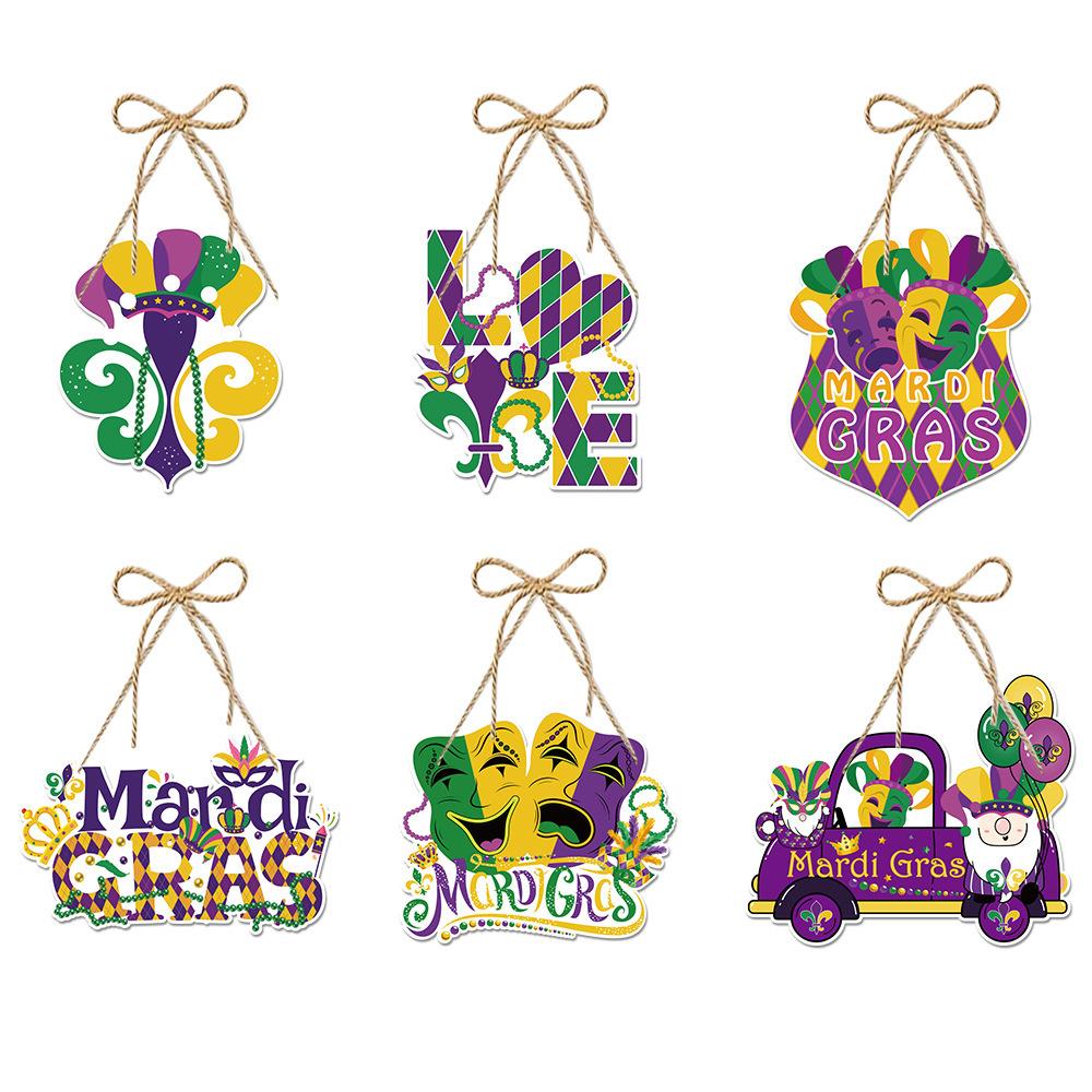1pc Mardi Gras Outdoor Decor, Carnival Decoration, Brazilian Floral Paper Door Hanging, Carnival Decoration Hanging