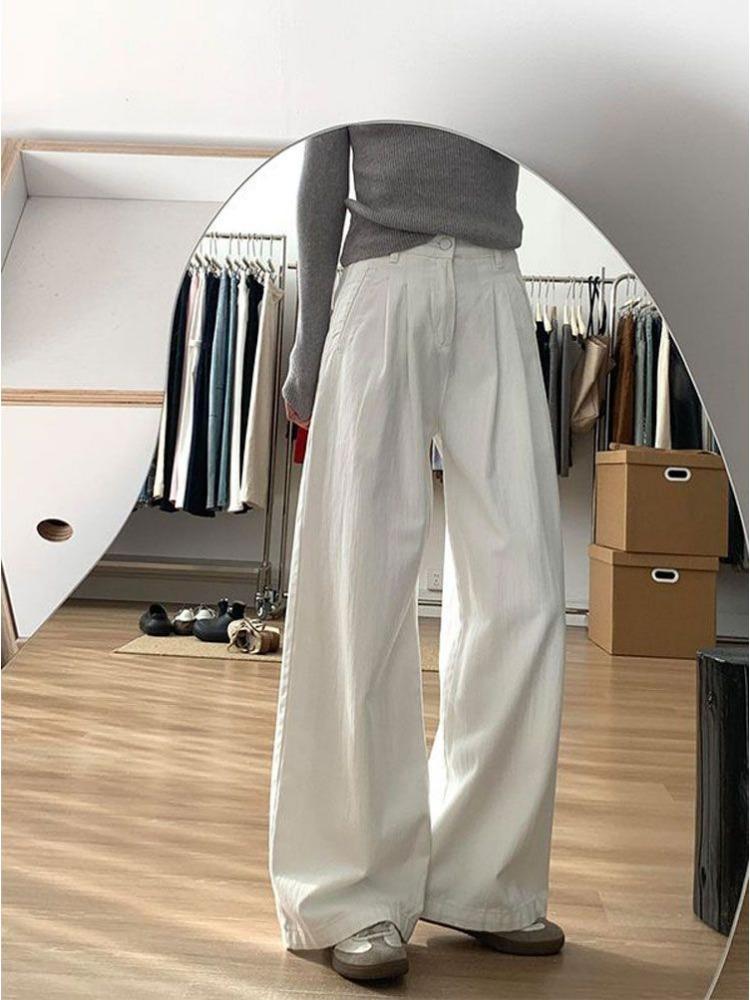 

Модные Удобные Свободные Белые Джинсы Широкие Штанины Женские Большого Размера Мускулистые Высокая Талия Прямые Джинсы Брюки Джинсы для Женщин Длинные Джинсовые Штаны 2XL