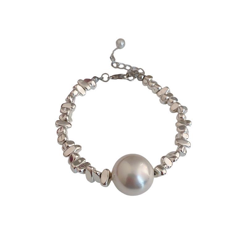 High-End Irregular Silver Pearl Necklace & Clavicle Chain Choker Bracelet