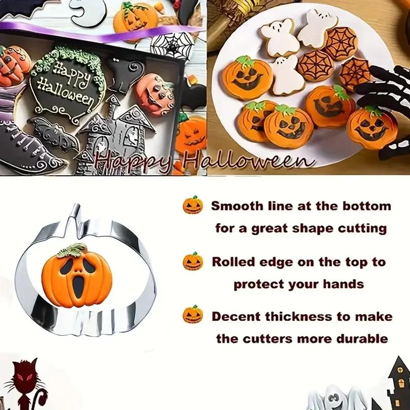 1pc- Halloween Cookie Cutting Machine Stainless Steel Cookie Mold DIY Pumpkin Cookie Mold Shape for Baking Decoration
