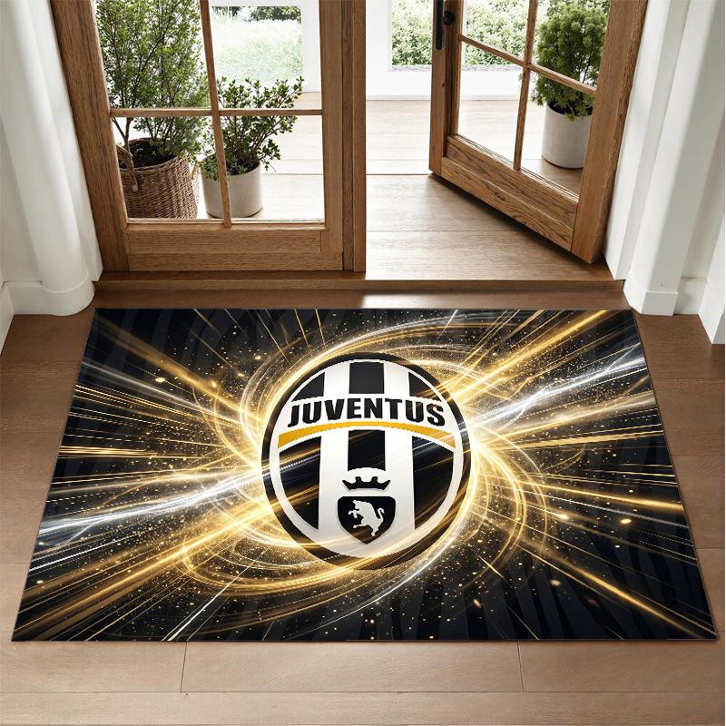 Juventus FC Design Crystal Velvet Rug Soft Decorative Mat for Bedroom Entrance