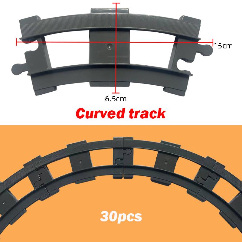 Big Size Train Tracks Building Blocks Straight Curved Uphill Switch Rail Compatible Large Toys for Kids
