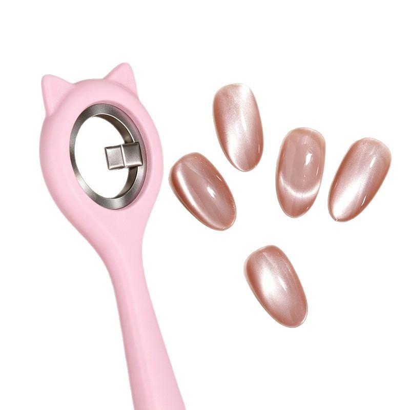 3-Second Hollow Cat Eye Magnet Strong Power Ring With Handle Magnet Fast Black Hole Effect For Magnetic Nail Art Beginner