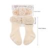 3Pcs/Set Ins Cream Latte Flower Headbands with Ribbed Socks for Baby Girls Boutique Flower Anti-Slip Short Cotton 0-12M Sock
