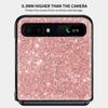 Gold Pink Rose Glitter Hearts Luxury Black Hard Case For Samsung Z Flip Z Flip3 Phone Case For Galaxy Z Flip 5G Foldable Cover