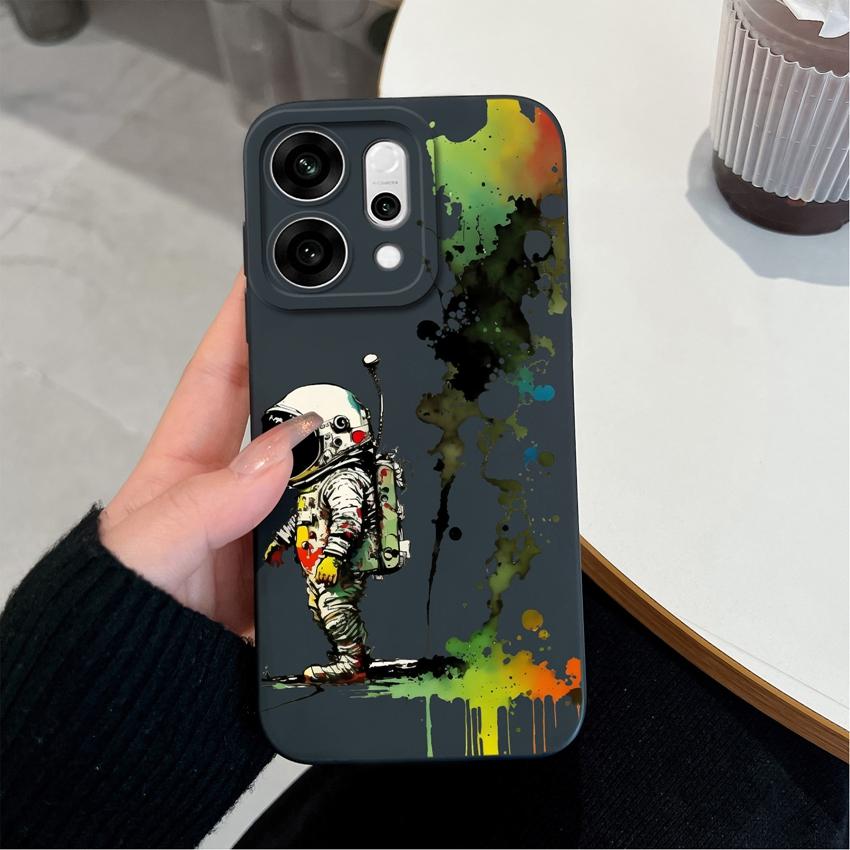 For Oppo Reno14 Pro 14F A5 A5X K13 Phone Cases Table Cartoon Cat Pattern Phone Case Camera Protection Shockproof Silicone Covers For Oppo Bumper Shell