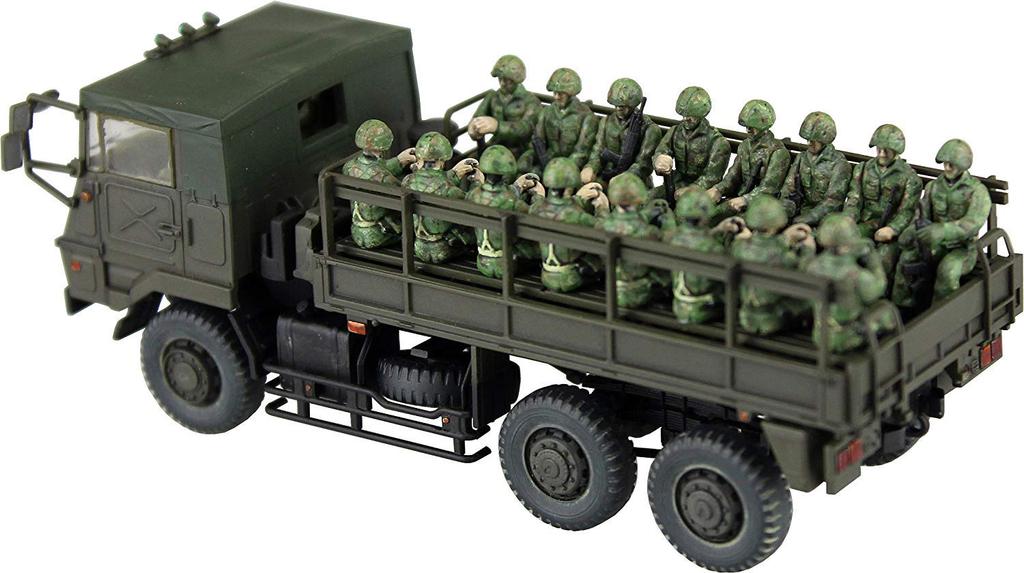 Aoshima Bunka Kyozai Military Model Series 12 Japan Ground Force Type 73 Heavy Truck with 20 Crew Figures Model Co., Ltd. 1/72 No. Self-Defense 3.5t